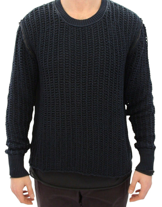 Dolce &amp; Gabbana Blue Runway Netz Pullover Netzpullover