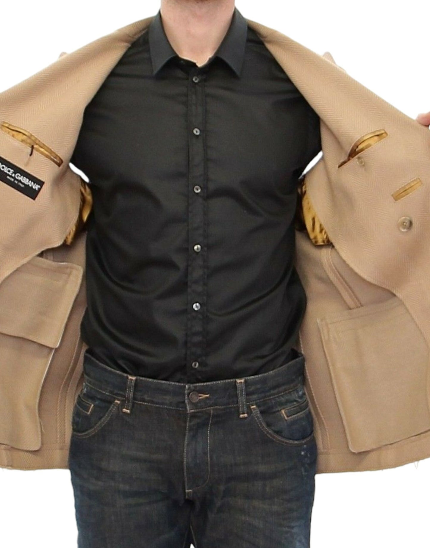 Dolce &amp; Gabbana Veste manteau croisée beige