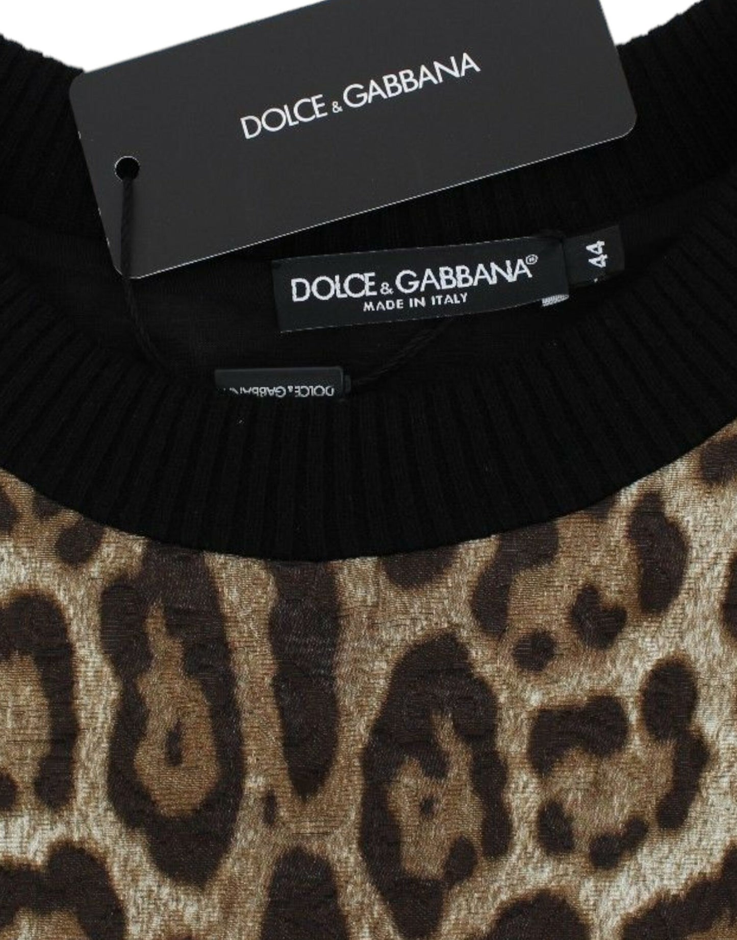 Dolce &amp; Gabbana Pull court à col rond et imprimé léopard