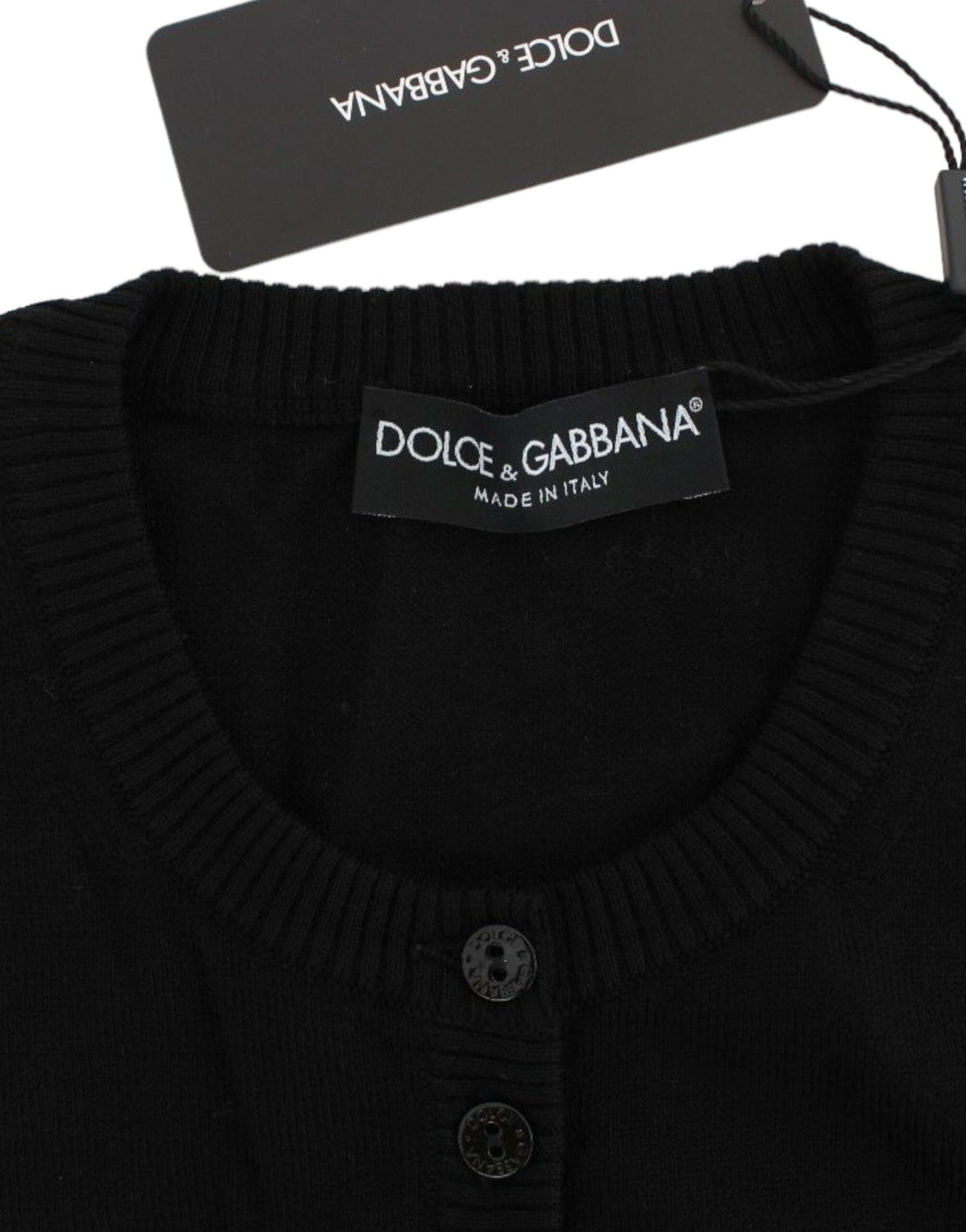 Dolce &amp; Gabbana Haut cardigan boutonné en laine noir