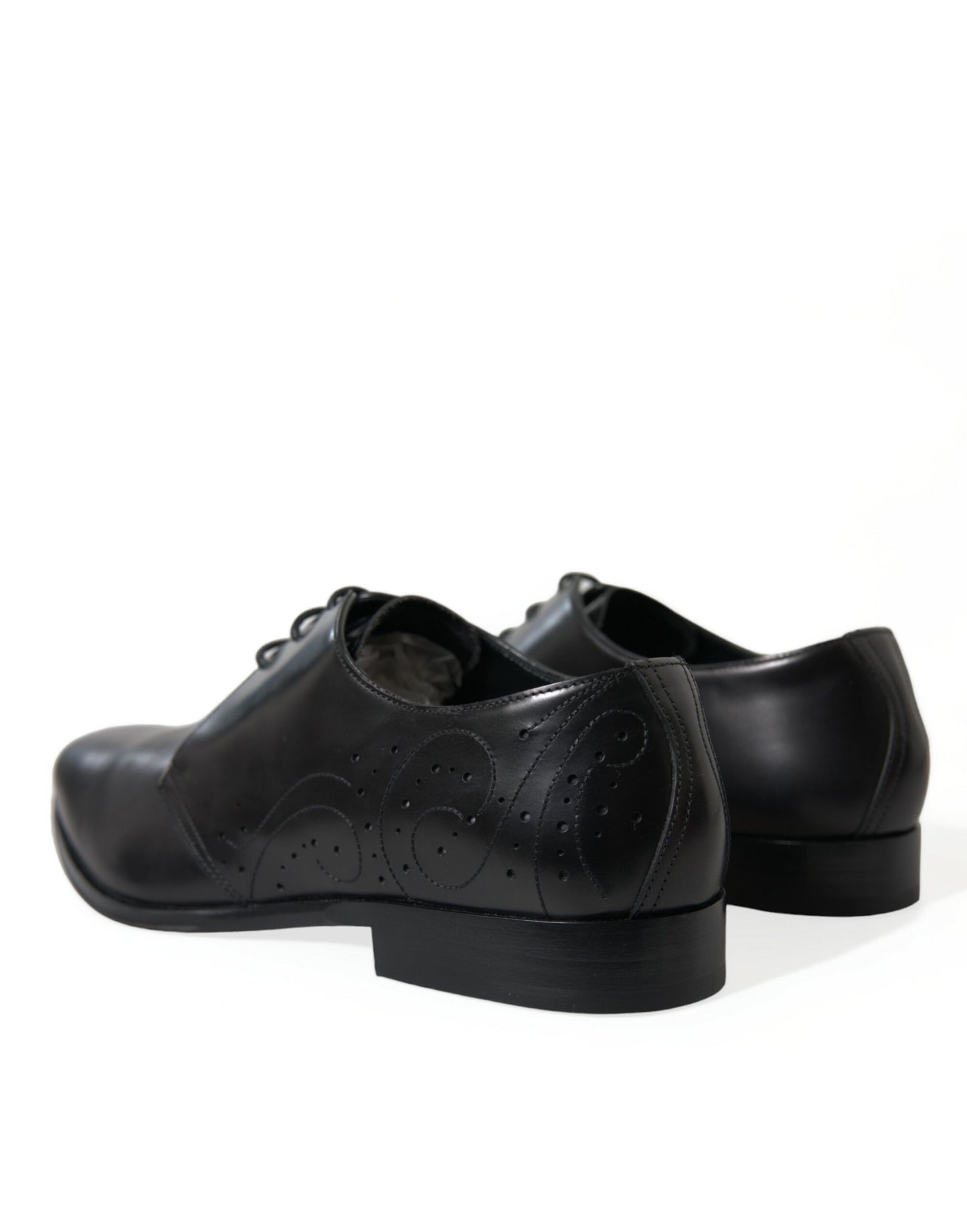 Dolce & Gabbana Elegant Black Leather Derby Dress Shoes