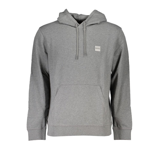 Hugo Boss Elegant Gray Hooded Sweatshirt