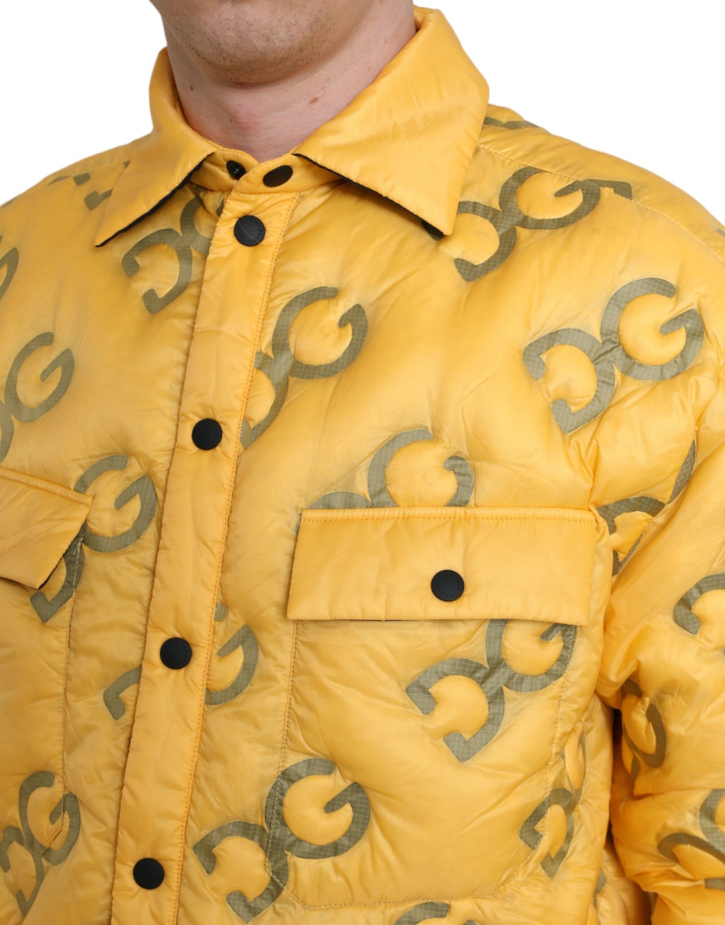 Dolce & Gabbana Elegant Yellow Padded Blouson Jacket