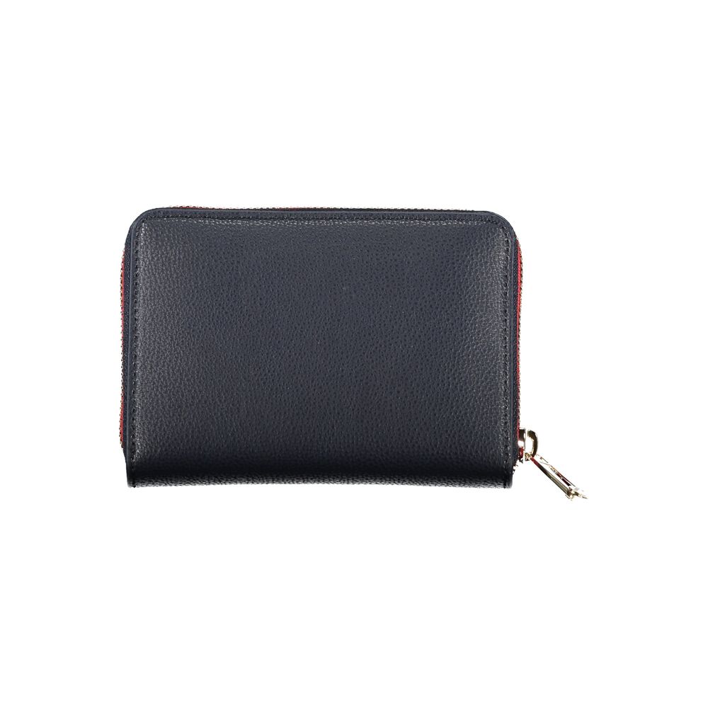 Tommy Hilfiger Sleek Blue Multipurpose Wallet with Zip Closure