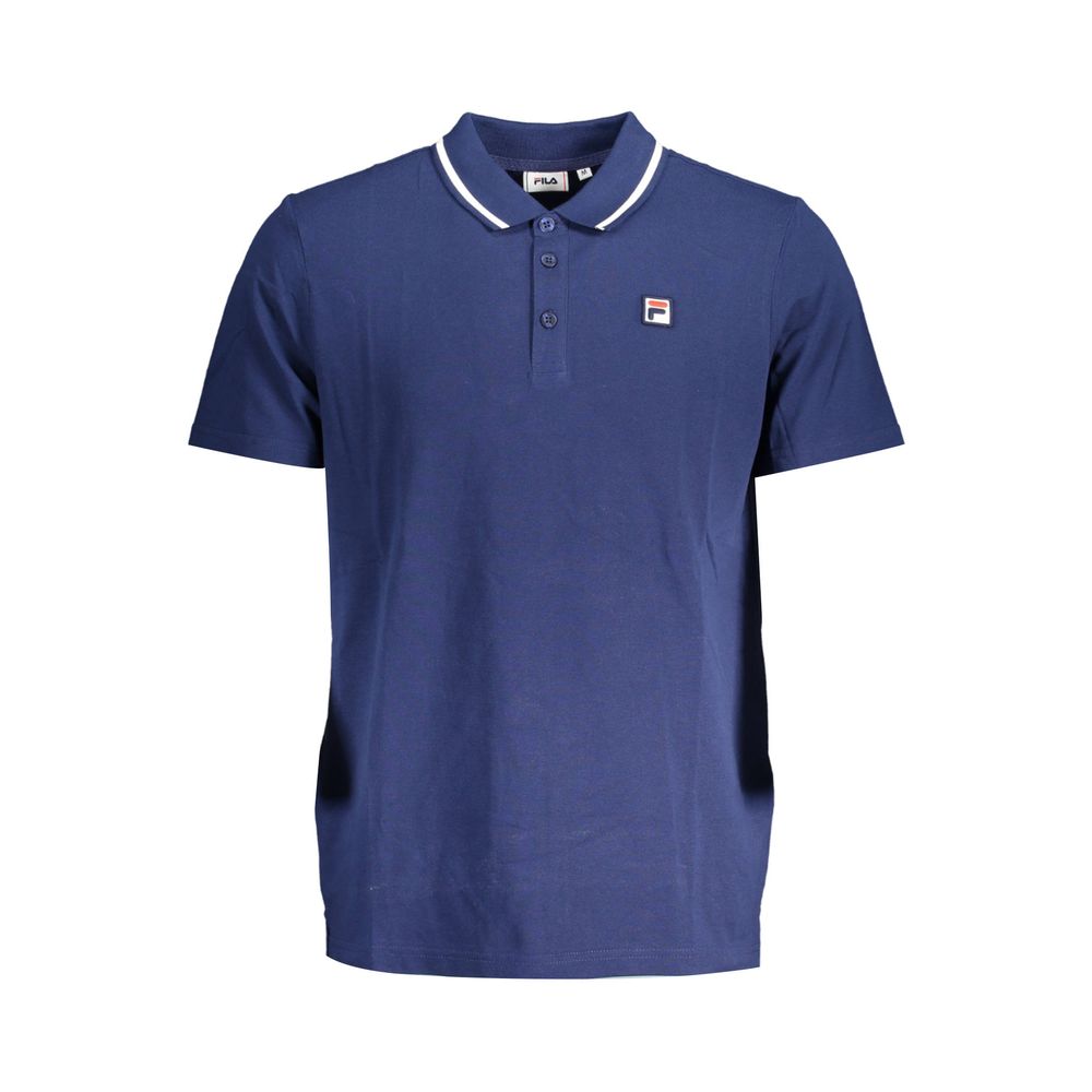 Fila Classic Blue Cotton Polo with Contrast Details