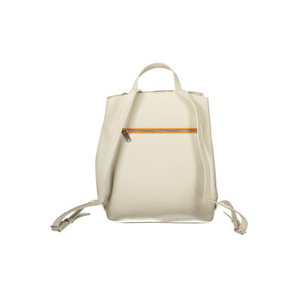 Desigual Elegant White Backpack with Contrast Details