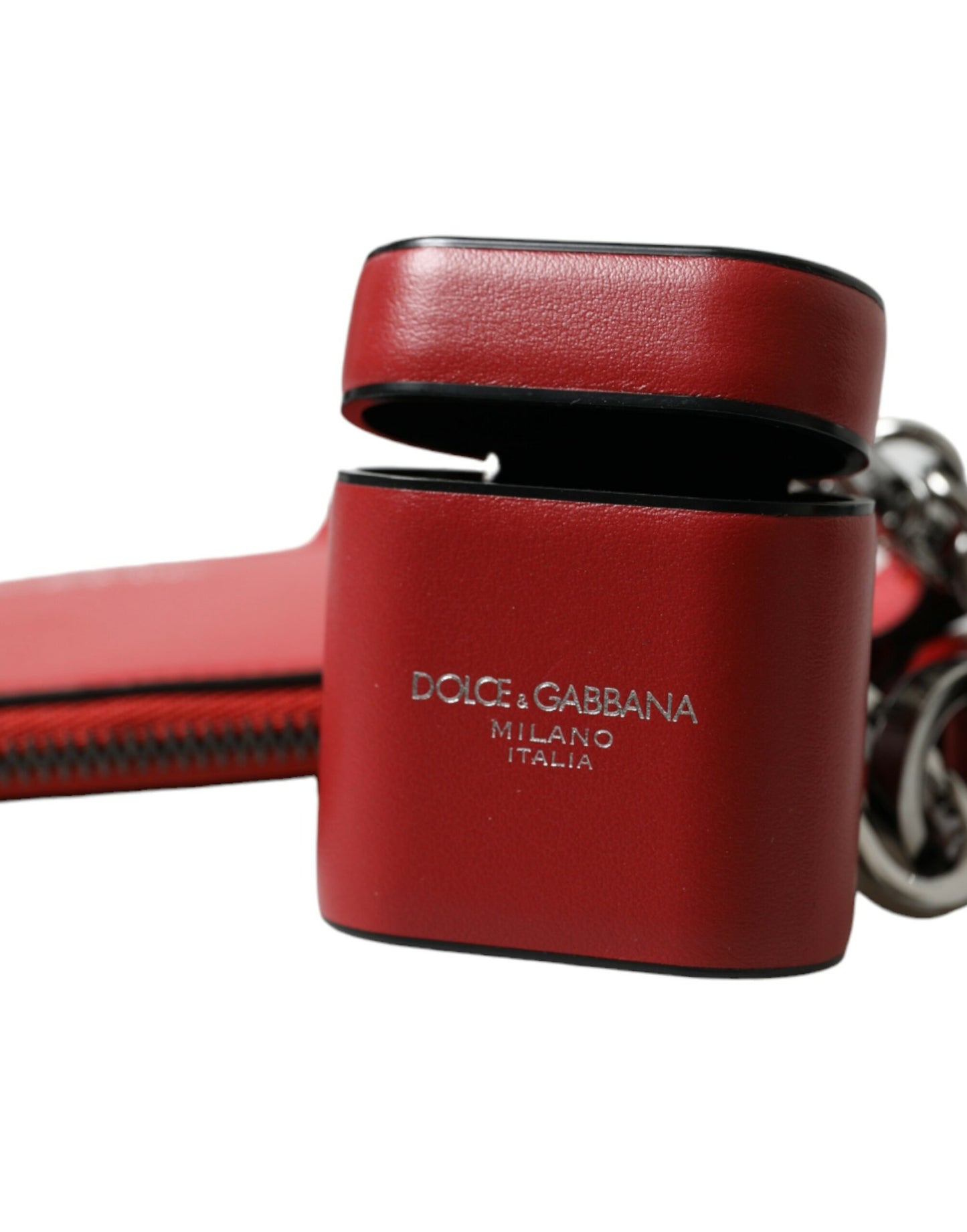 Dolce & Gabbana Elegant Red Leather Airpods Case