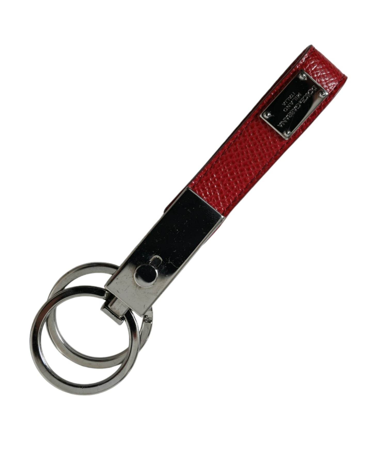 Dolce & Gabbana Elegant Red Leather Trifold Key Holder Case