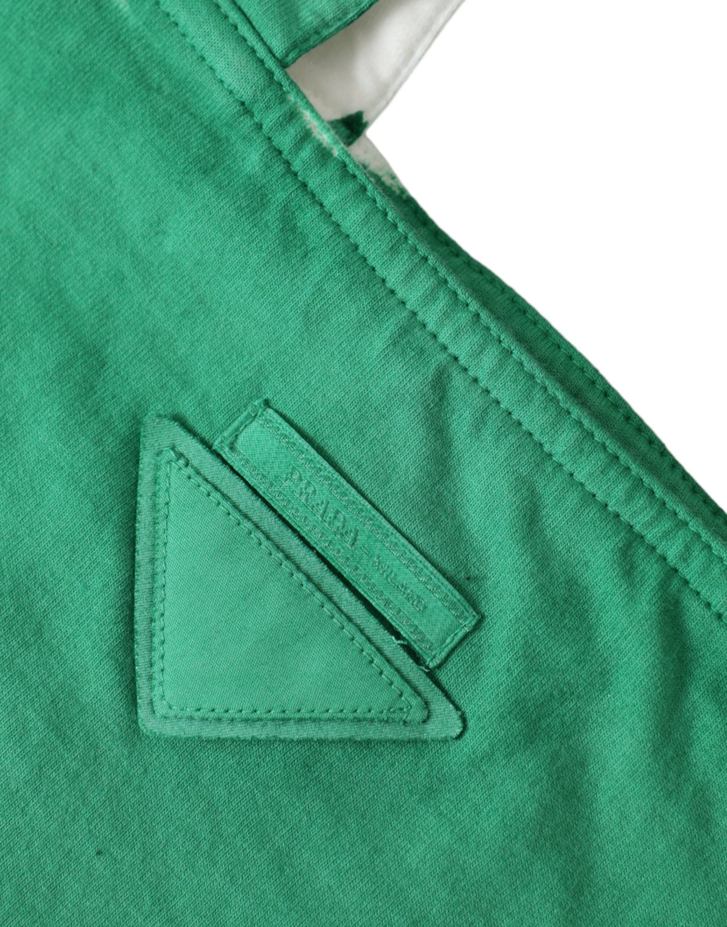 Prada Elegant Green Fabric Tote Bag