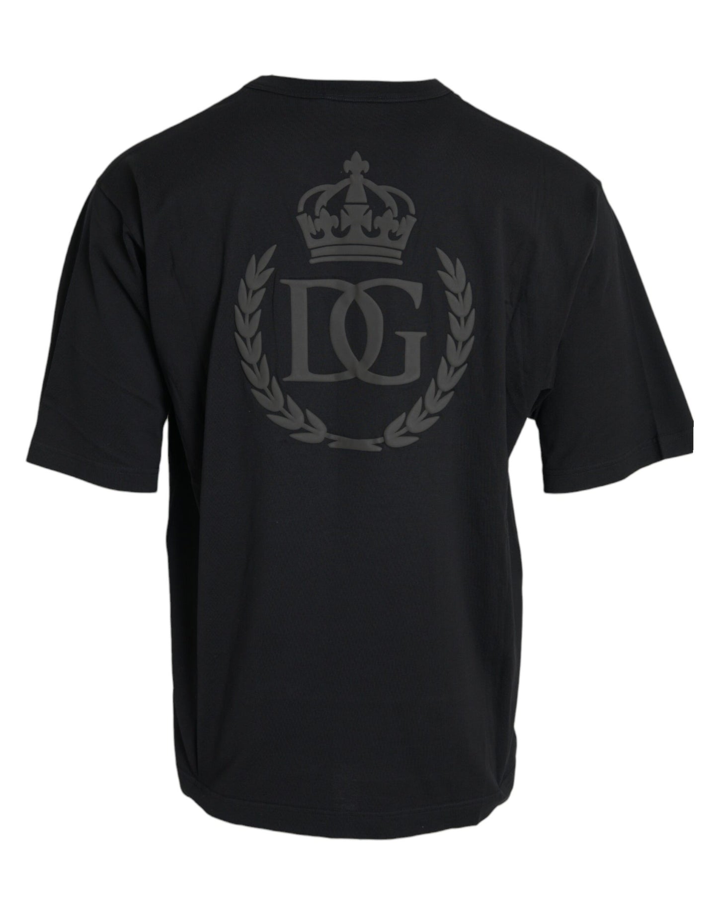 Dolce & Gabbana Black Logo Embossed Crew Neck Short Sleeves T-shirt