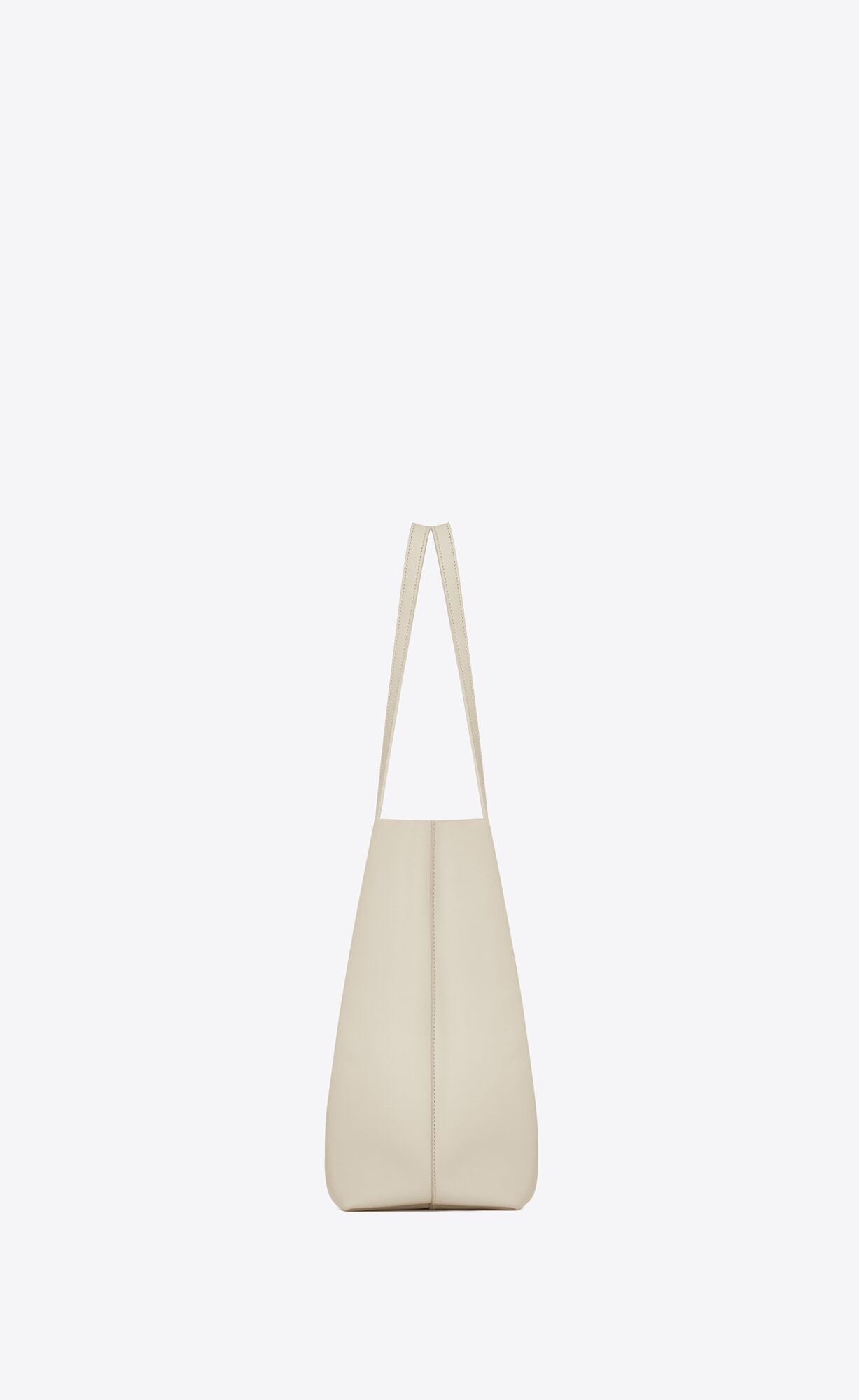 Saint Laurent White Calf Leather Tote Shoulder Bag