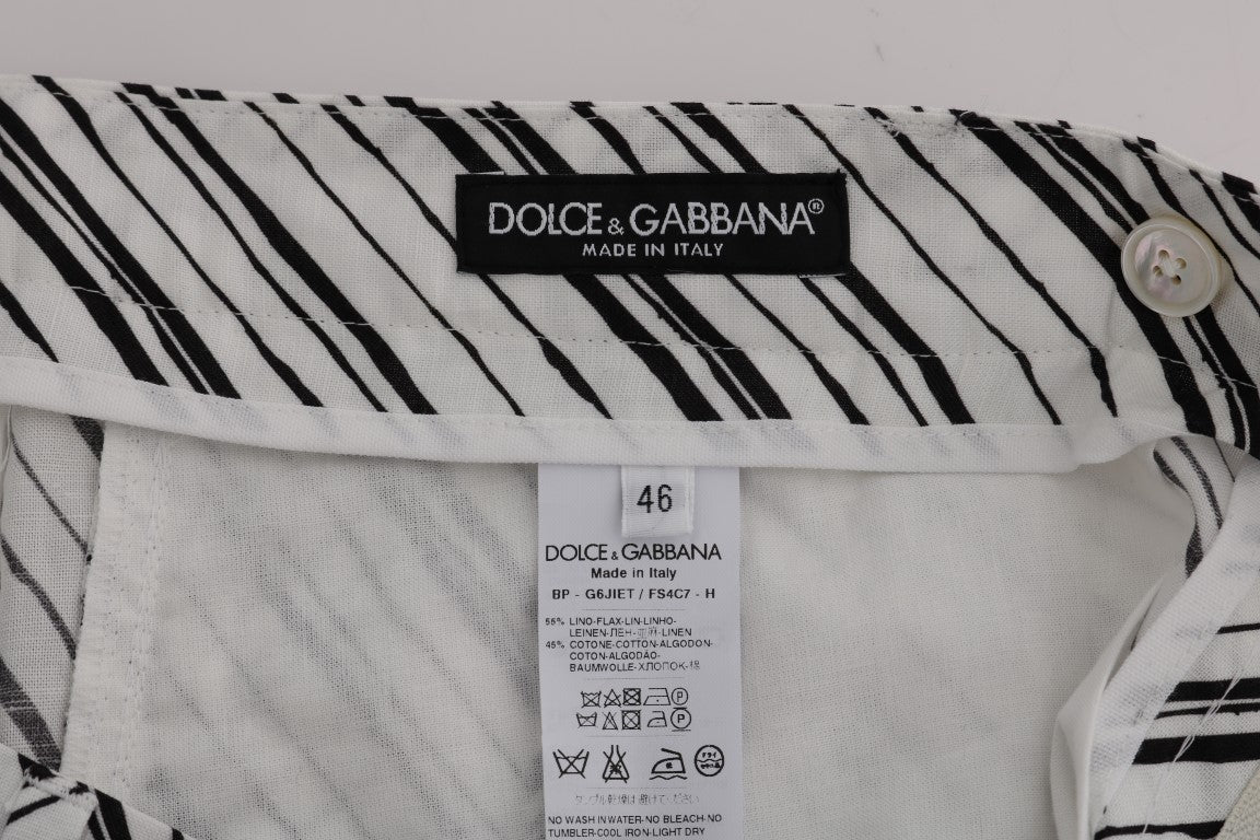 Dolce &amp; Gabbana Short décontracté à rayures noires et blanches