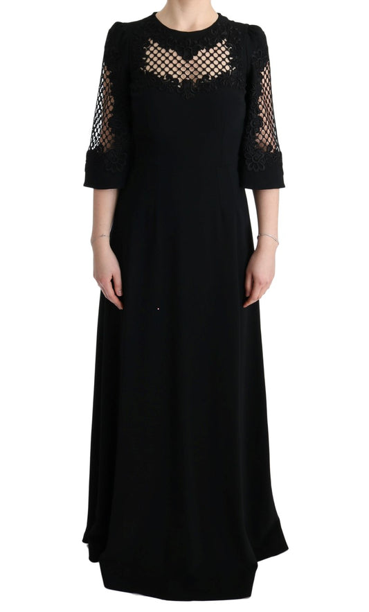 Dolce &amp; Gabbana - Robe longue droite extensible noire