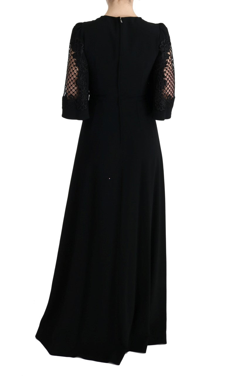 Dolce &amp; Gabbana - Robe longue droite extensible noire