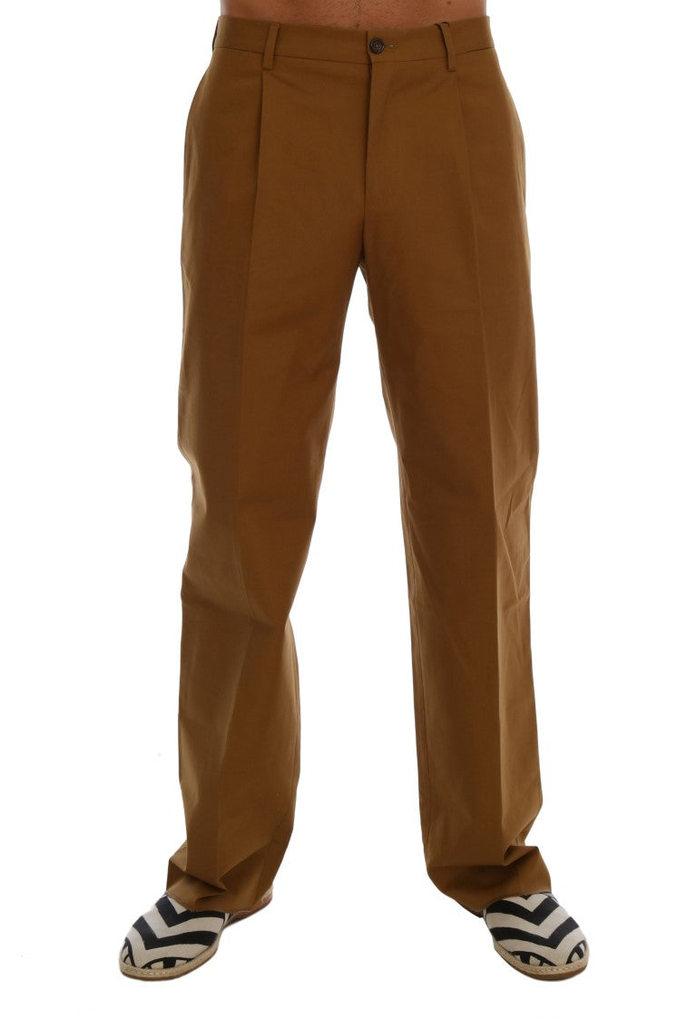 Dolce &amp; Gabbana Pantalon en coton stretch marron