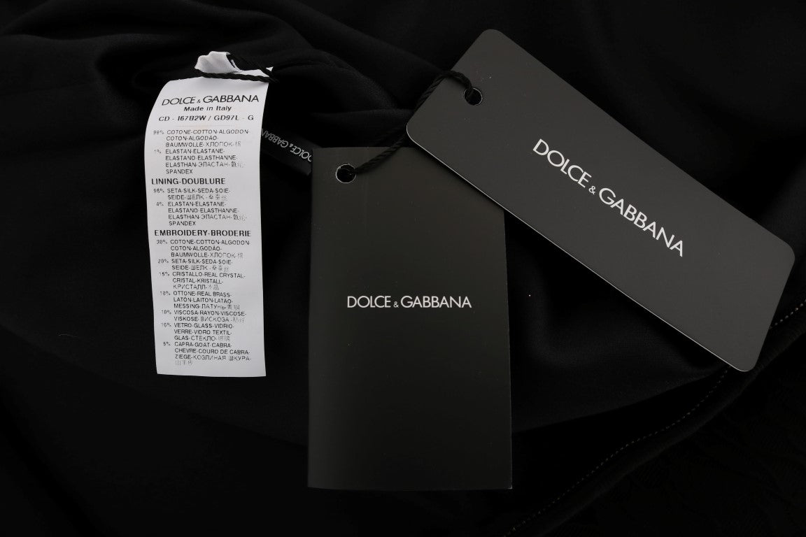 Dolce &amp; Gabbana Robe droite noire en cristal San Valentino