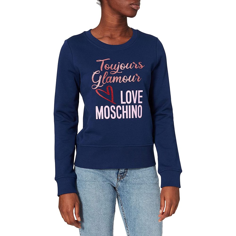 Pull en coton bleu Love Moschino