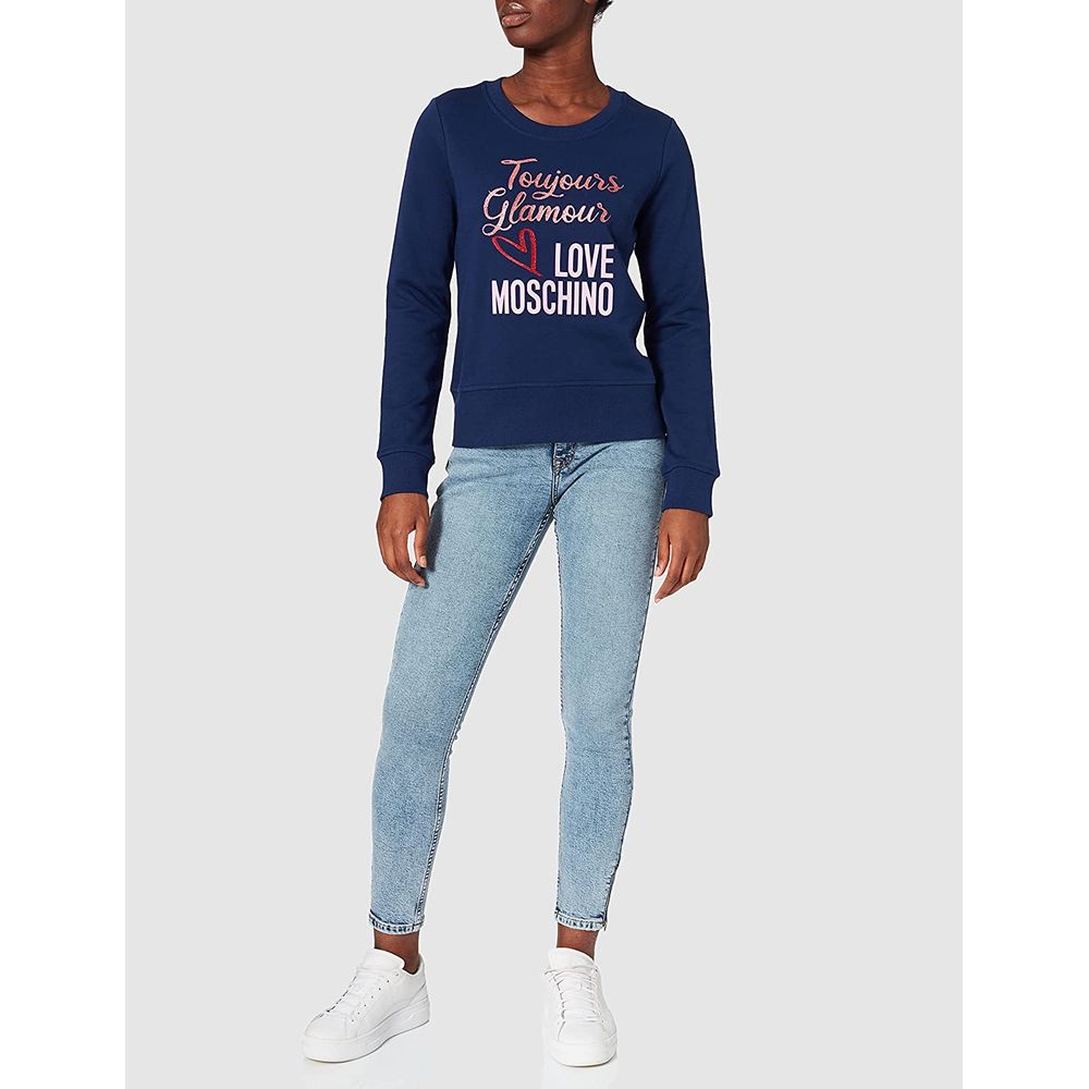 Pull en coton bleu Love Moschino