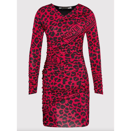 Robe en viscose rouge Love Moschino