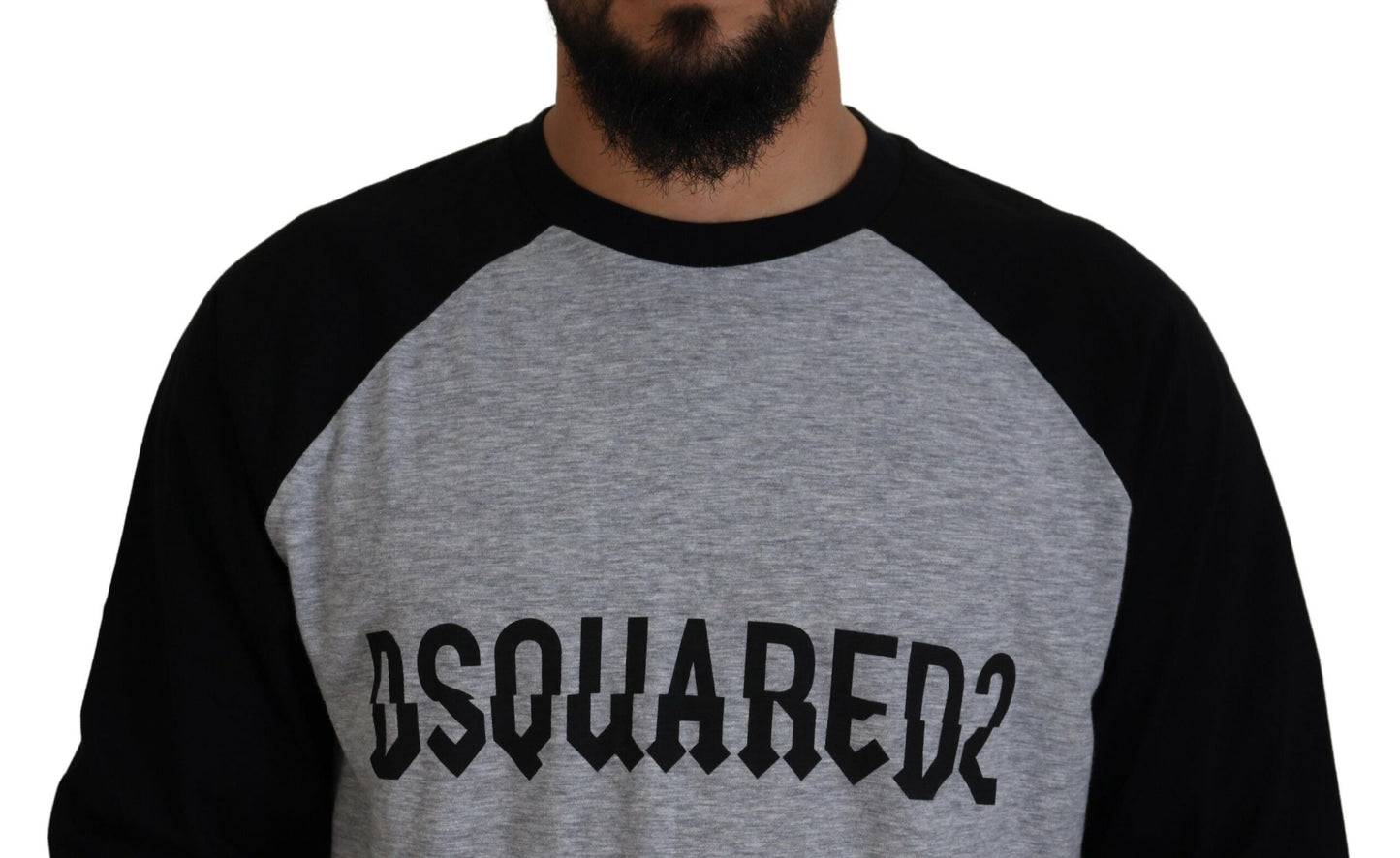 Dsquared² Two Tone Printed Long Sleeves Crew Neck T-shirt