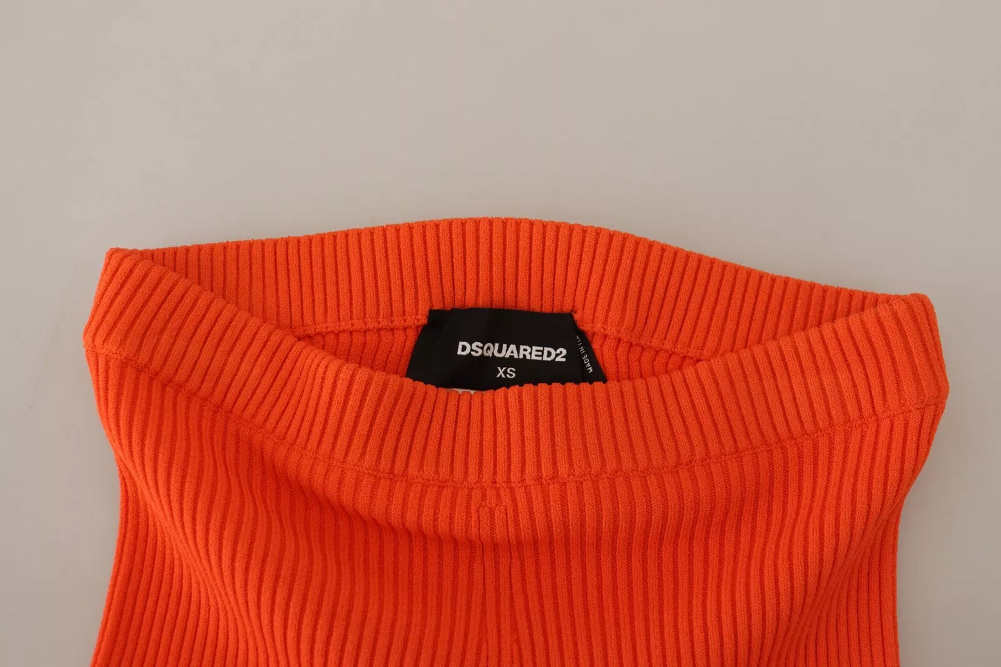 Dsquared² Orange Viscose Mid Waist Slim Fit Bermuda Shorts