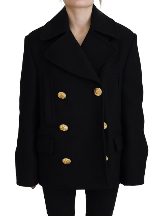 Dsquared² Black Double Breasted Coat Blazer Jacket