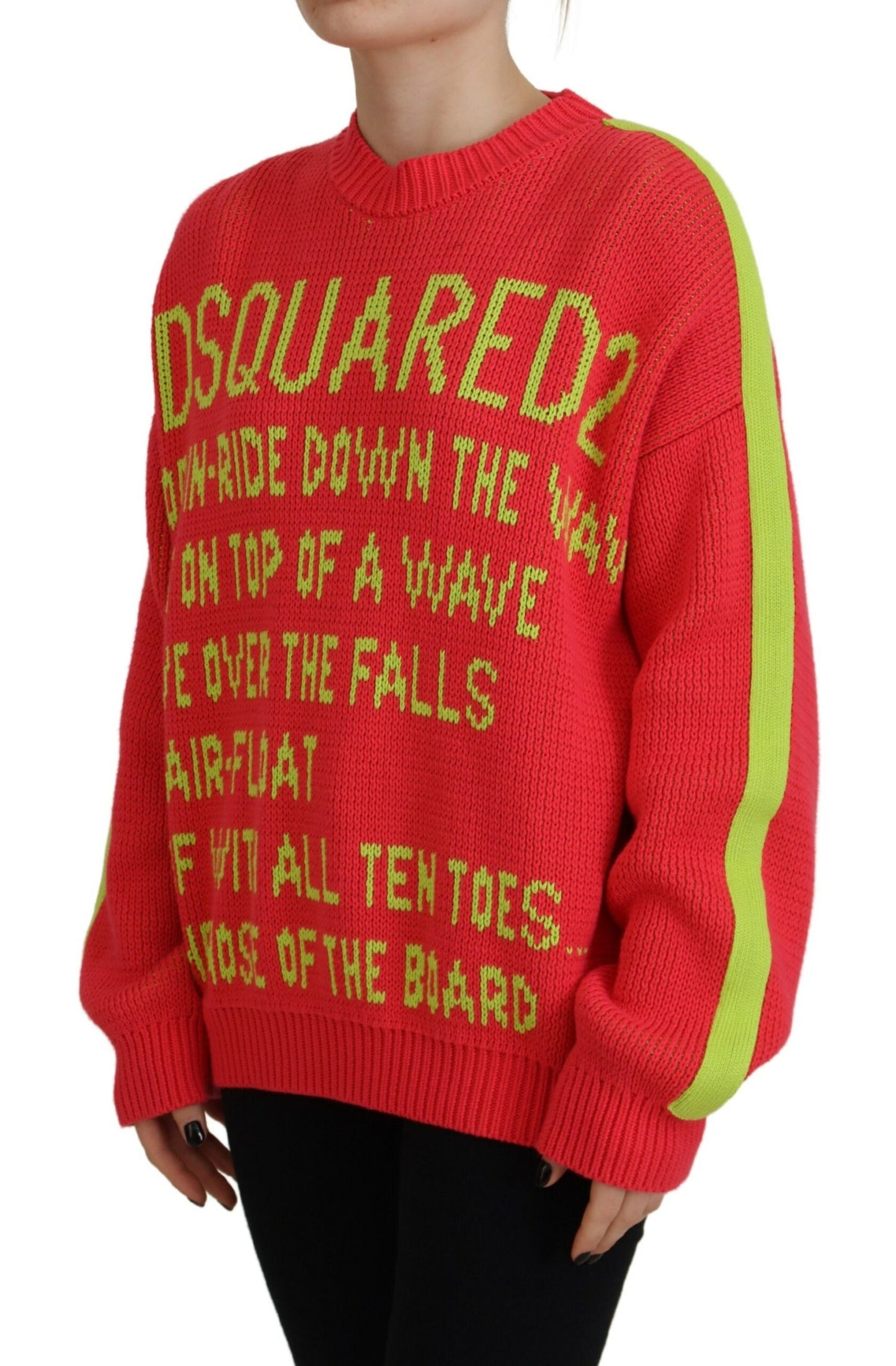 Dsquared² Multicolor Cotton Knitted Crewneck Pullover Sweater