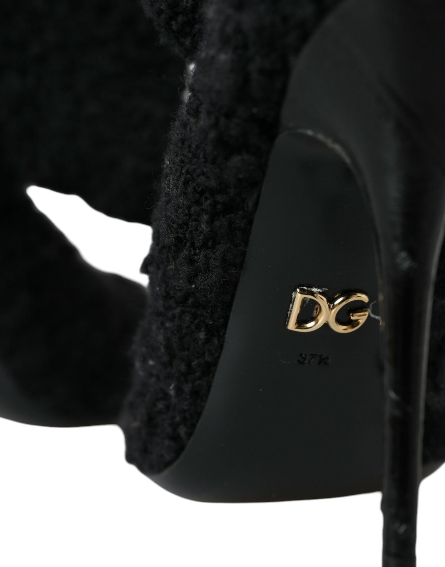 Dolce & Gabbana Black Stiletto Heels Mid Calf Boots Shoes