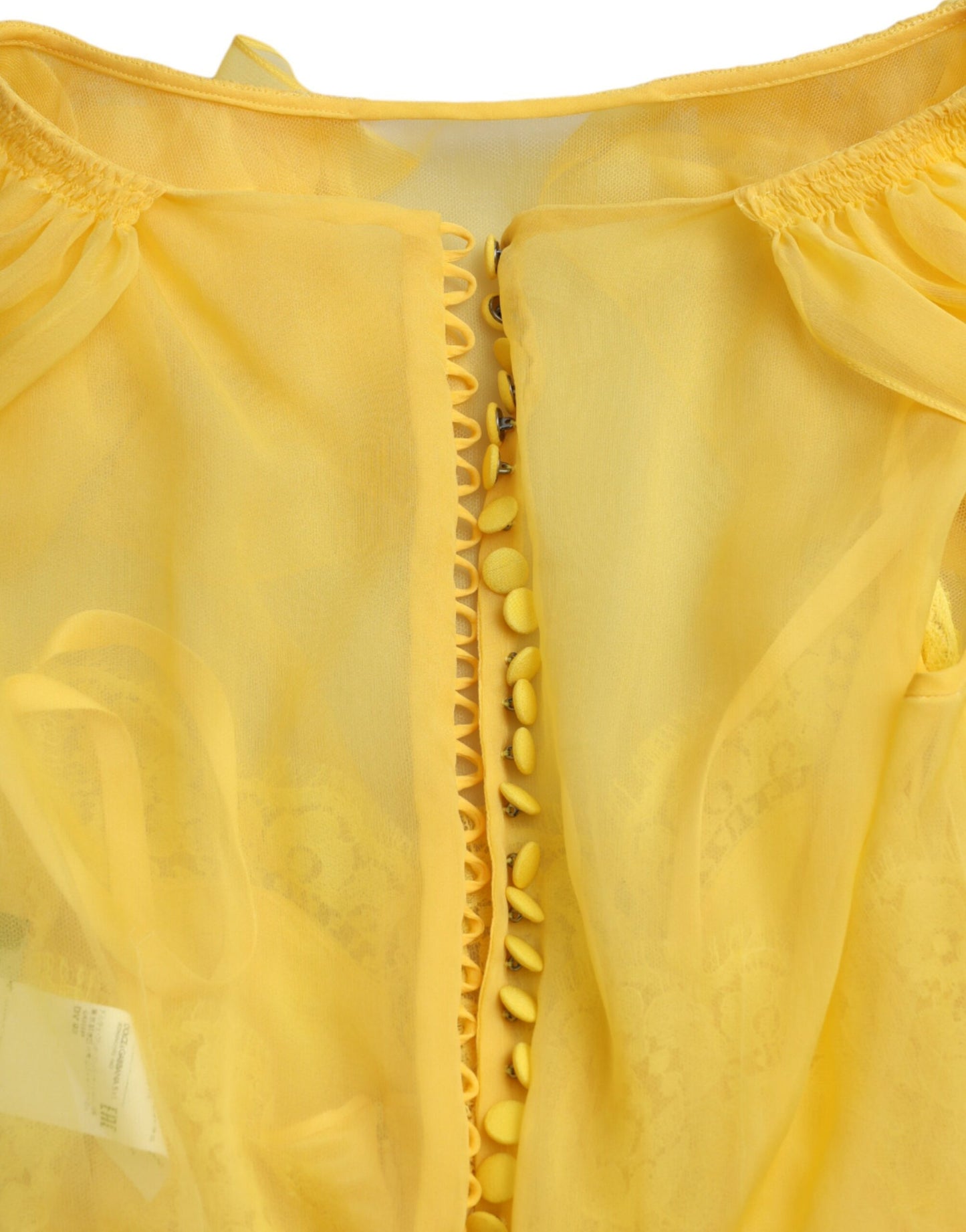 Dolce & Gabbana Yellow Silk Sheath Belted Long Maxi Dress