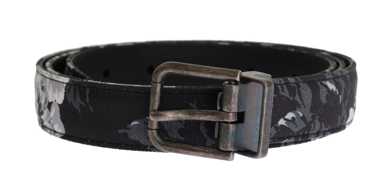 Dolce &amp; Gabbana Ceinture en cuir de lin noir Cayman