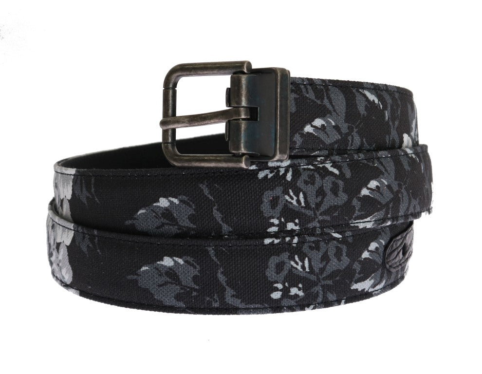 Dolce &amp; Gabbana Ceinture en cuir de lin noir Cayman