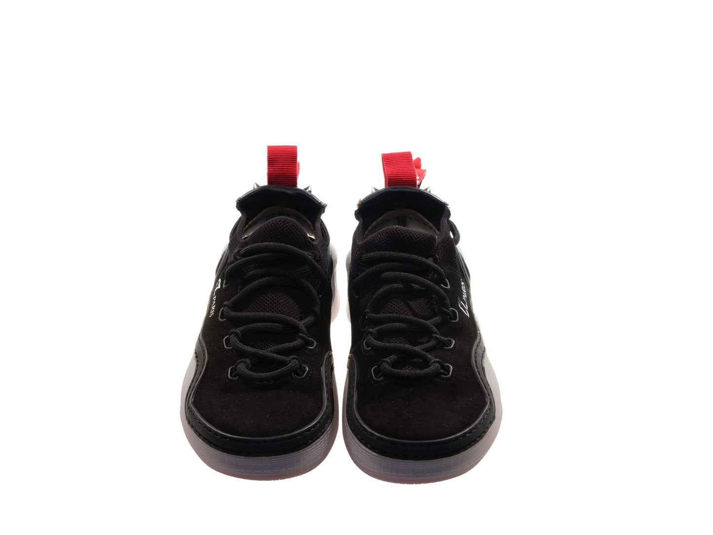 Christian Louboutin Arpoador Donna Flat Black Laceup Suede Sneakers