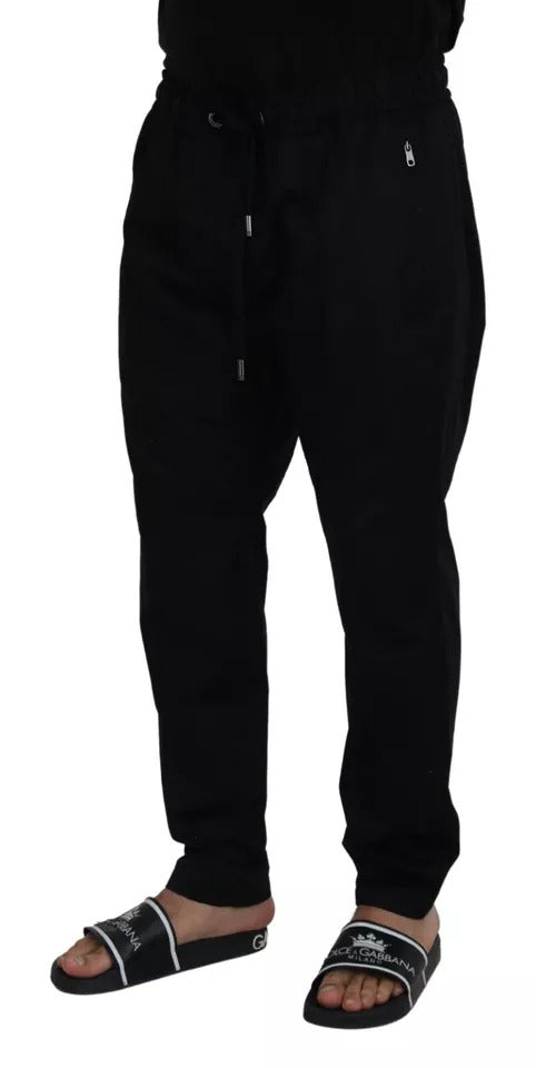 Dolce & Gabbana Black Jogging Trouser Cotton Stretch Pants