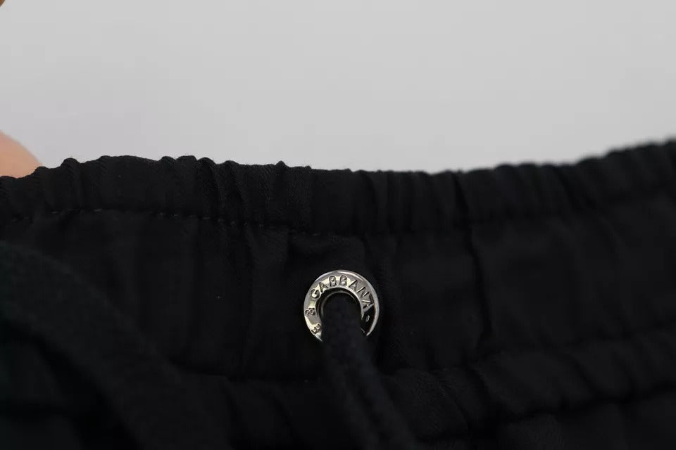 Dolce & Gabbana Black Jogger Jogging Wool Pants