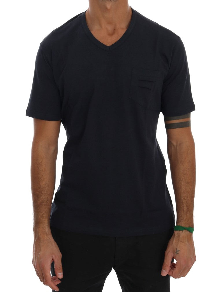 Daniele Alessandrini T-shirt col V en coton bleu