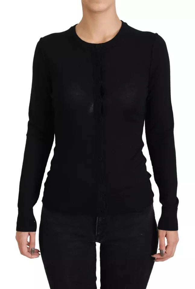 Dolce & Gabbana Black Long Sleeve Blouse Sweater