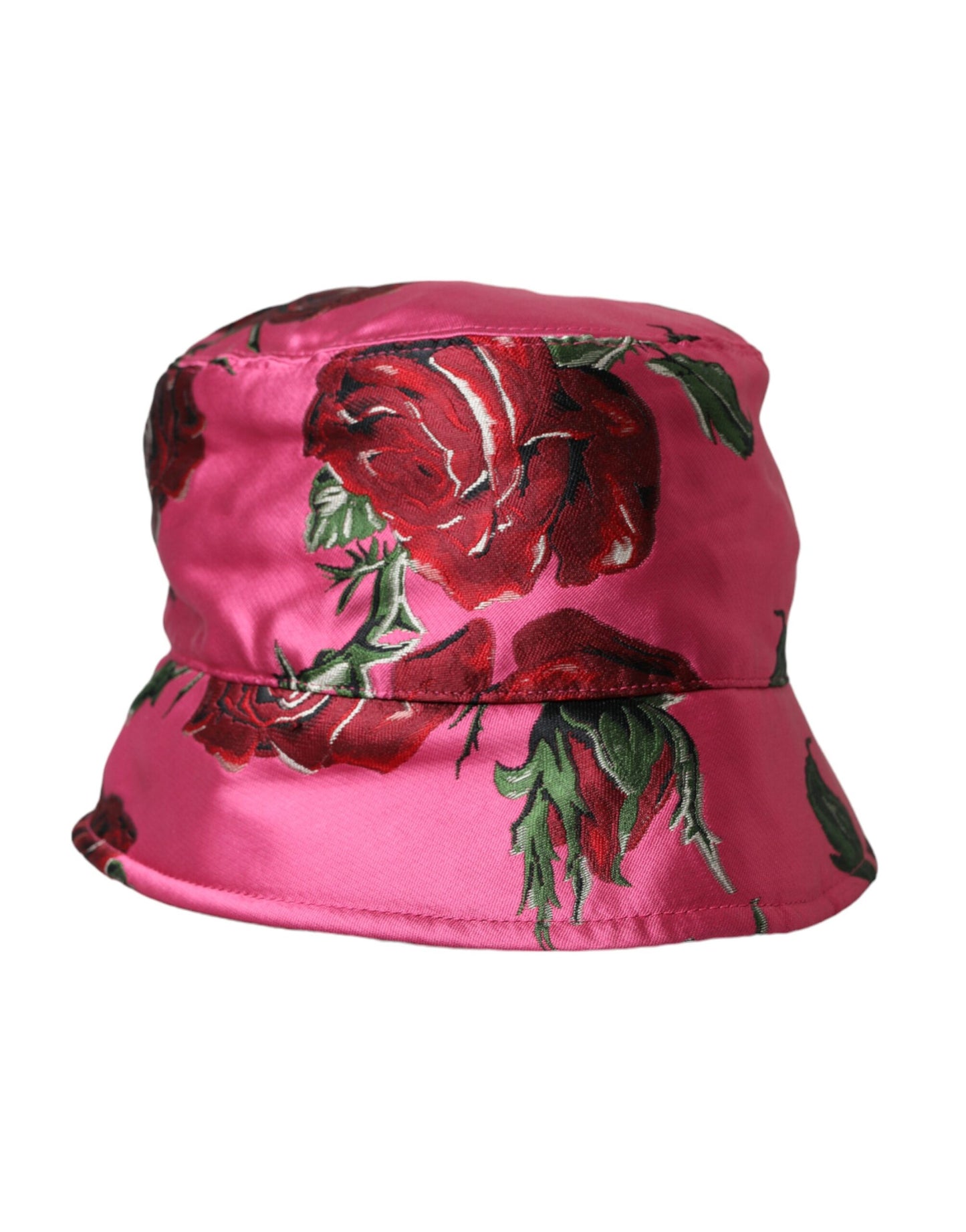 Dolce & Gabbana Pink Floral Cap Cotton Bucket Hat Men