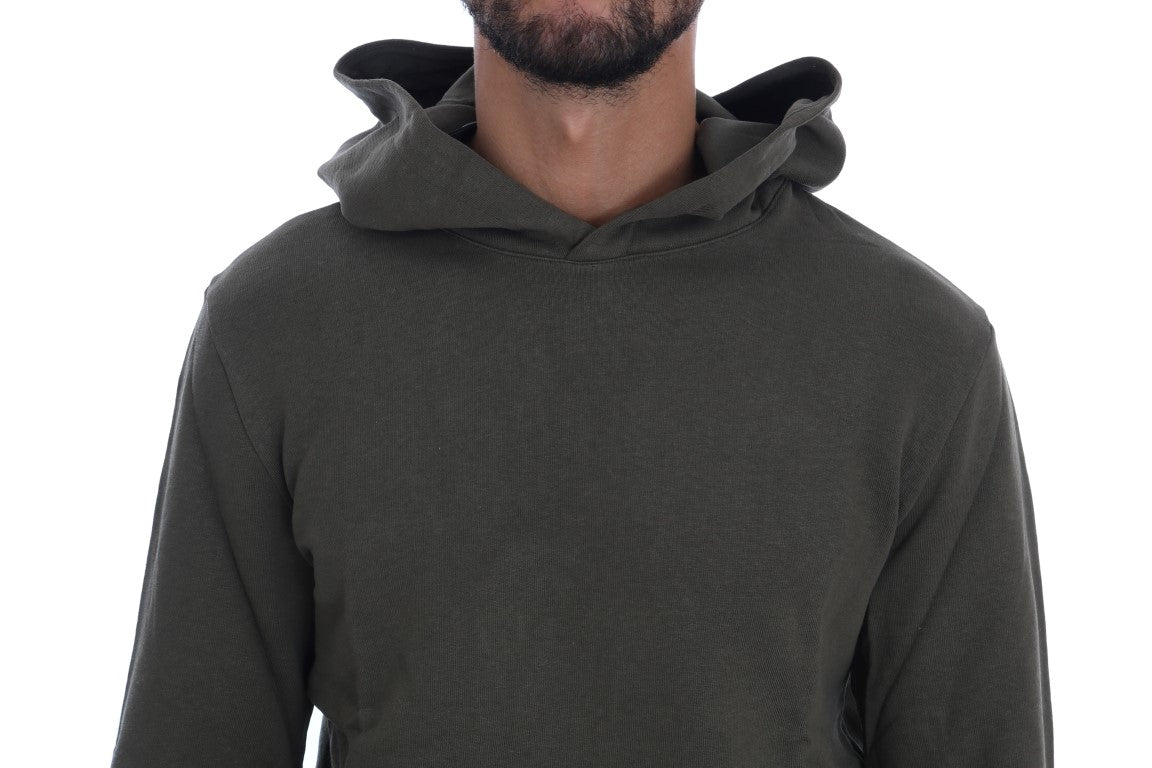 Daniele Alessandrini Grüner Pullover mit Kapuze aus Baumwolle