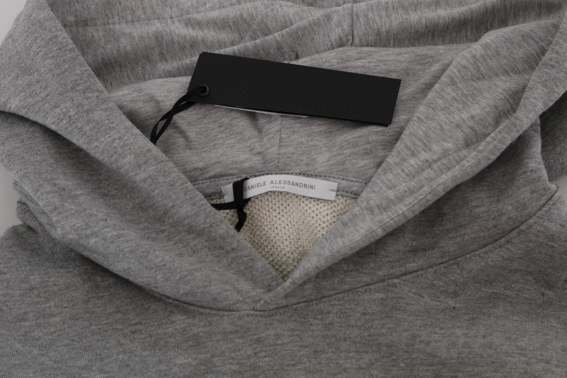 Grauer Pullover mit Kapuze von Daniele Alessandrini aus Baumwolle