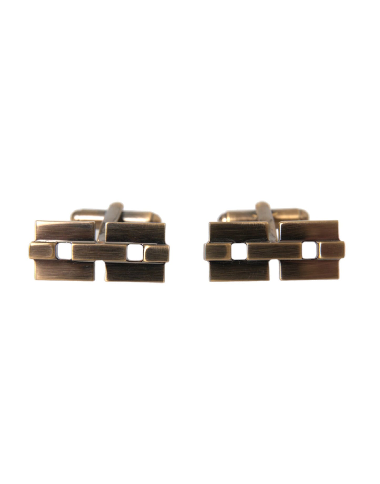 Dolce & Gabbana Gold Plated Brass Square Pin Men Cufflinks