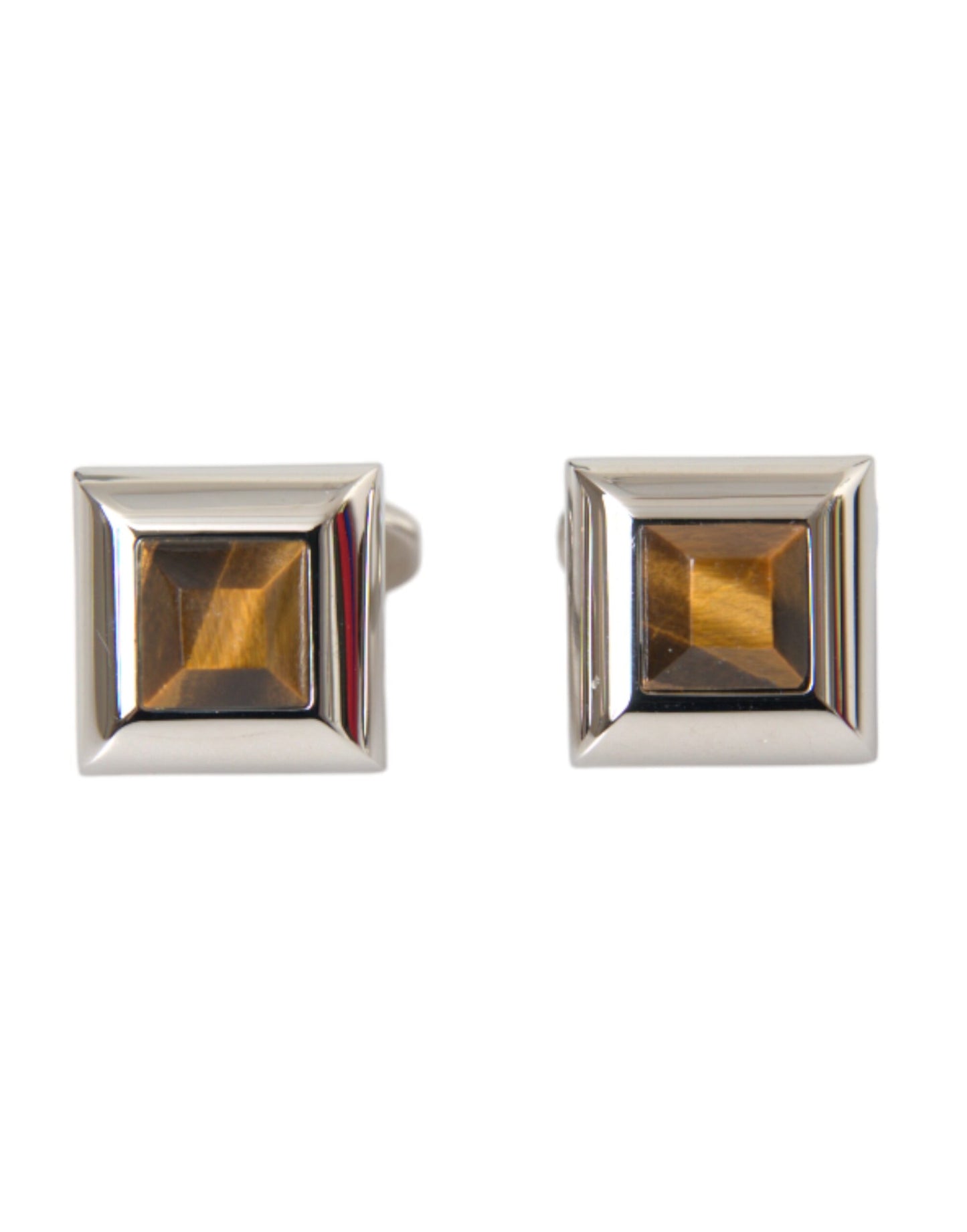 Dolce & Gabbana Silver Plated Brass Pin Crystal Cufflinks