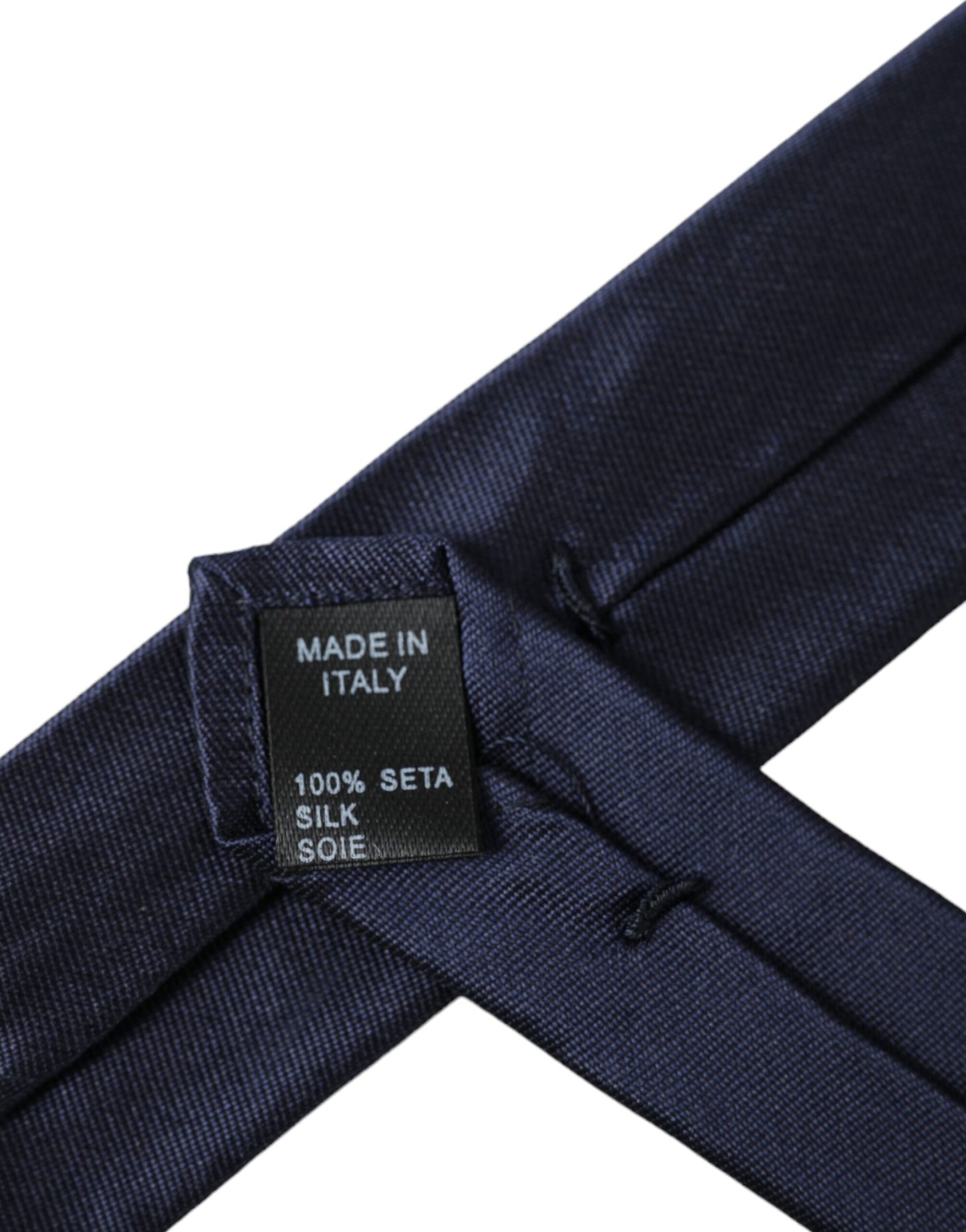 Dolce & Gabbana Blue Solid Silk Adjustable Tie Men