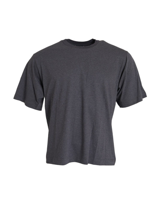 Dolce & Gabbana Gray Cotton Round Neck Short Sleeve T-shirt