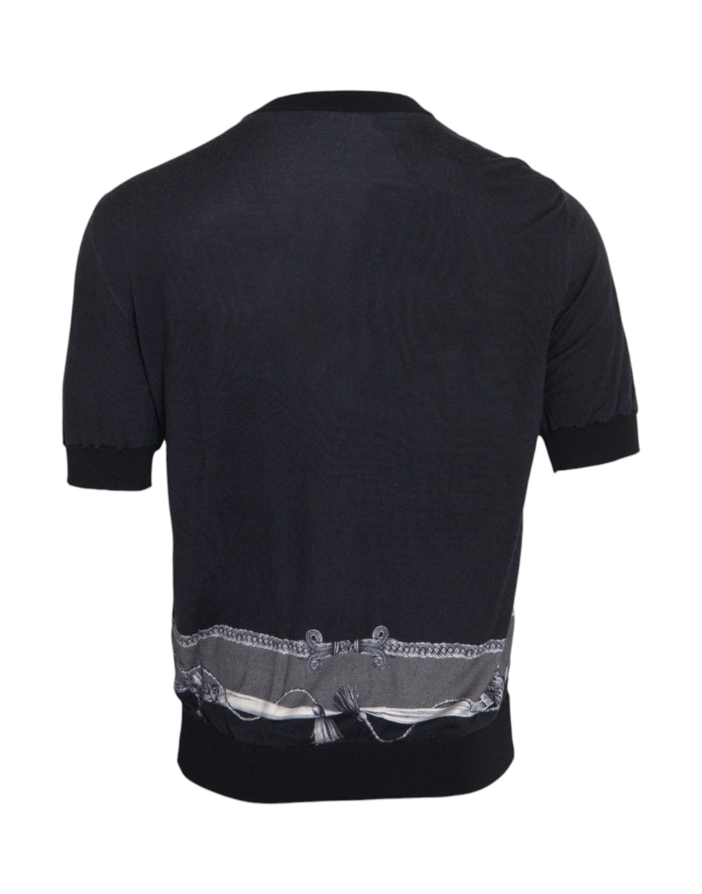 Dolce & Gabbana Black Cashmere Silk Jacket Print T-shirt