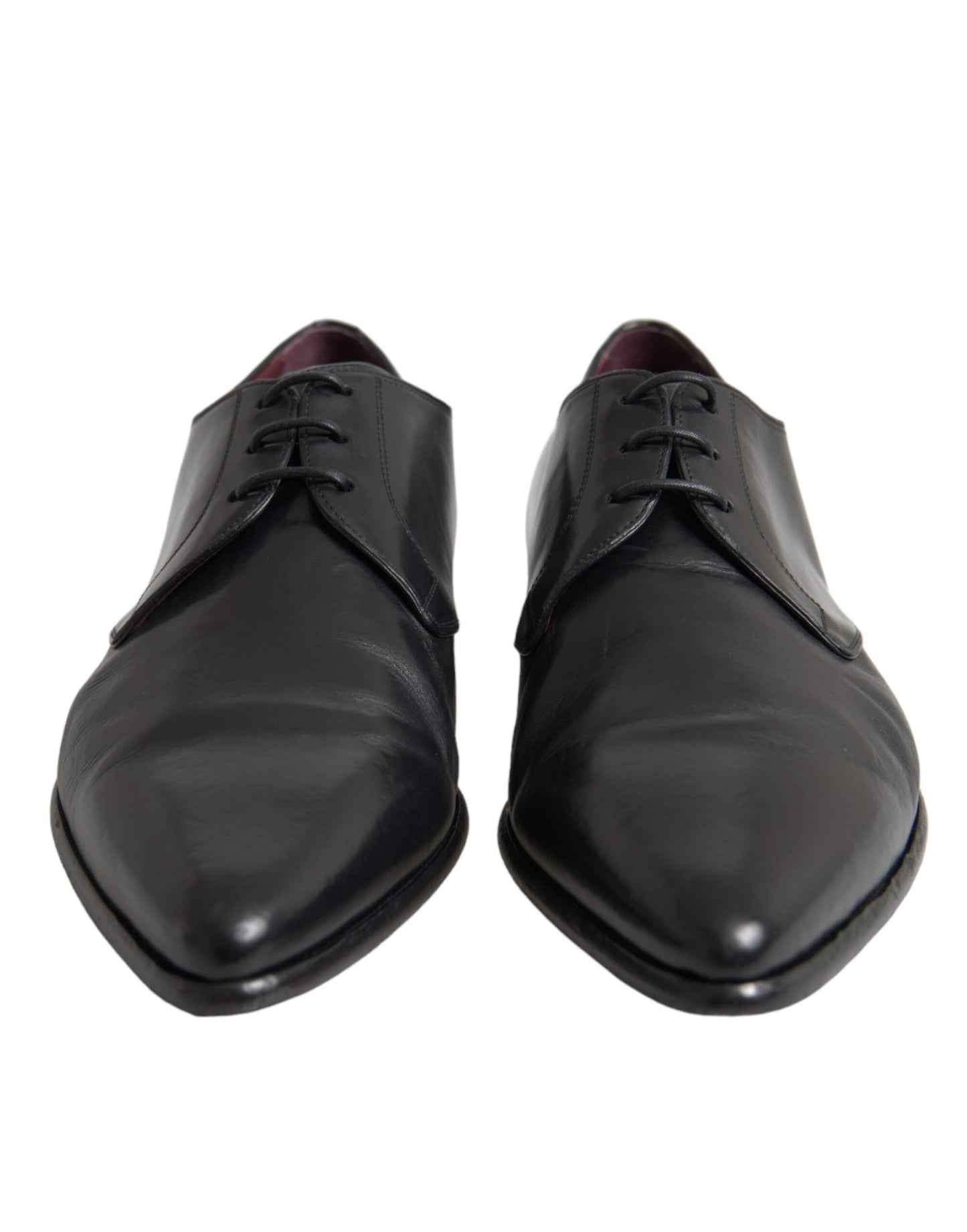 Dolce & Gabbana Black Leather Derby Formal Dress Men Shoes