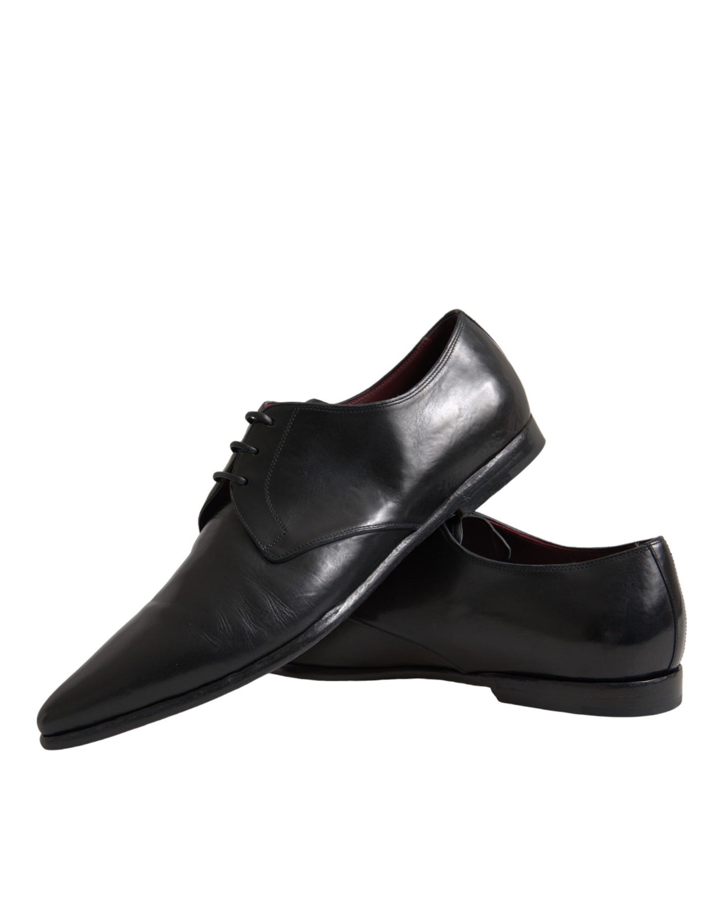 Dolce & Gabbana Black Leather Derby Formal Dress Men Shoes