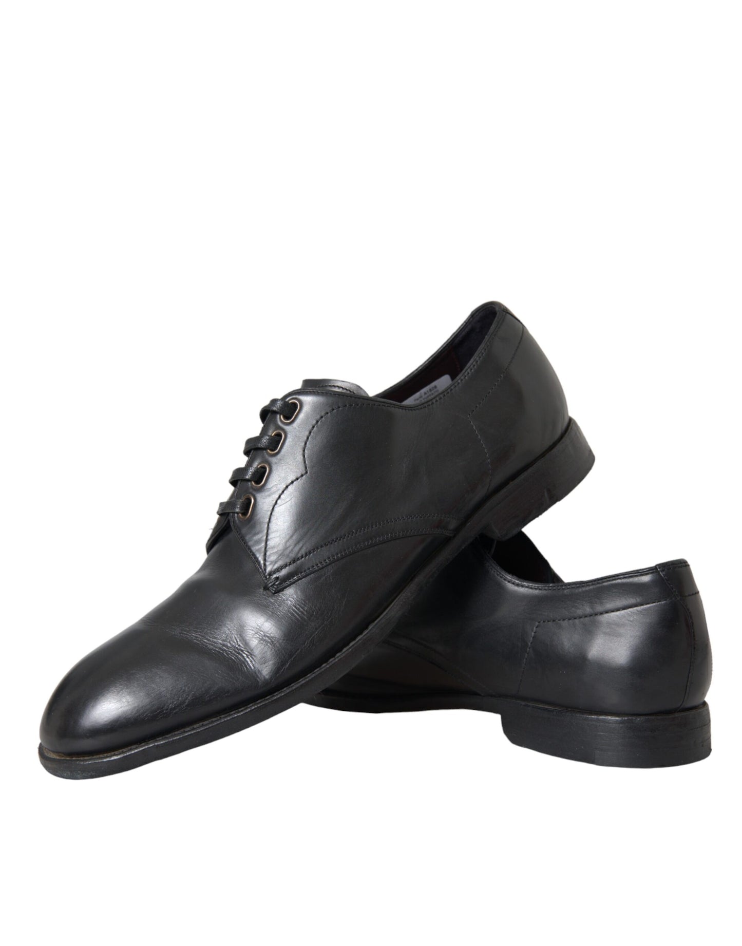 Dolce & Gabbana Black Leather Derby Formal Dress Men Shoes