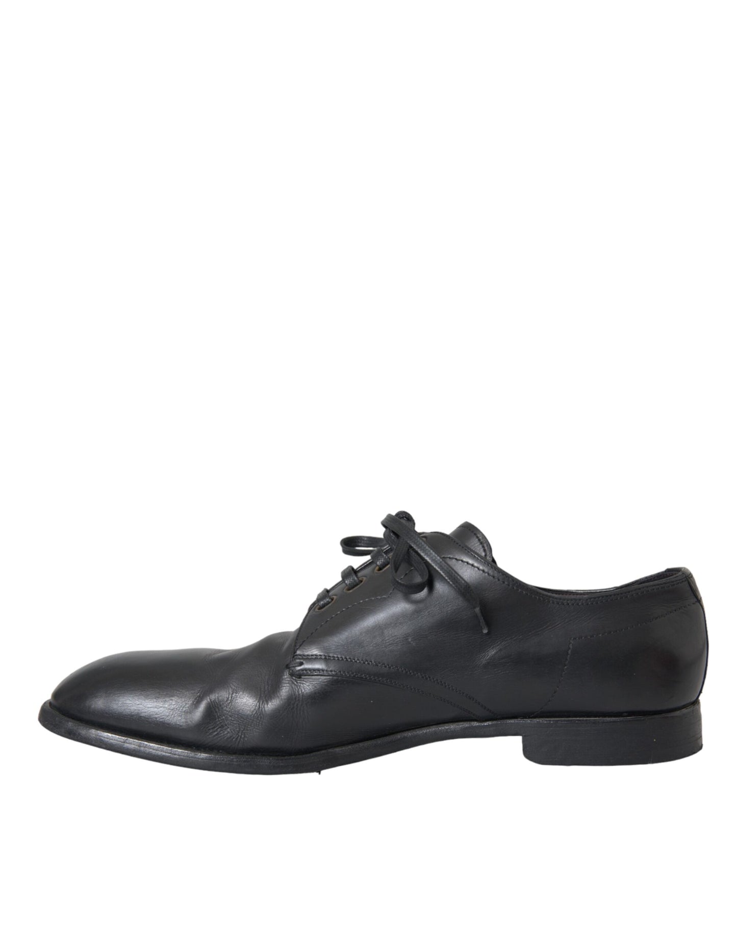 Dolce & Gabbana Black Leather Derby Formal Dress Men Shoes