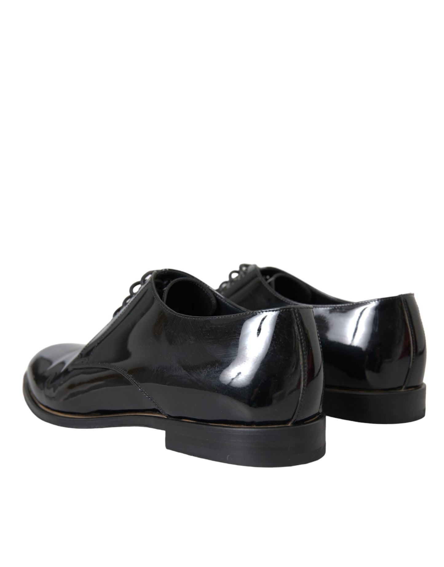 Dolce & Gabbana Black Patent Leather Derby Formal Dress Shoes