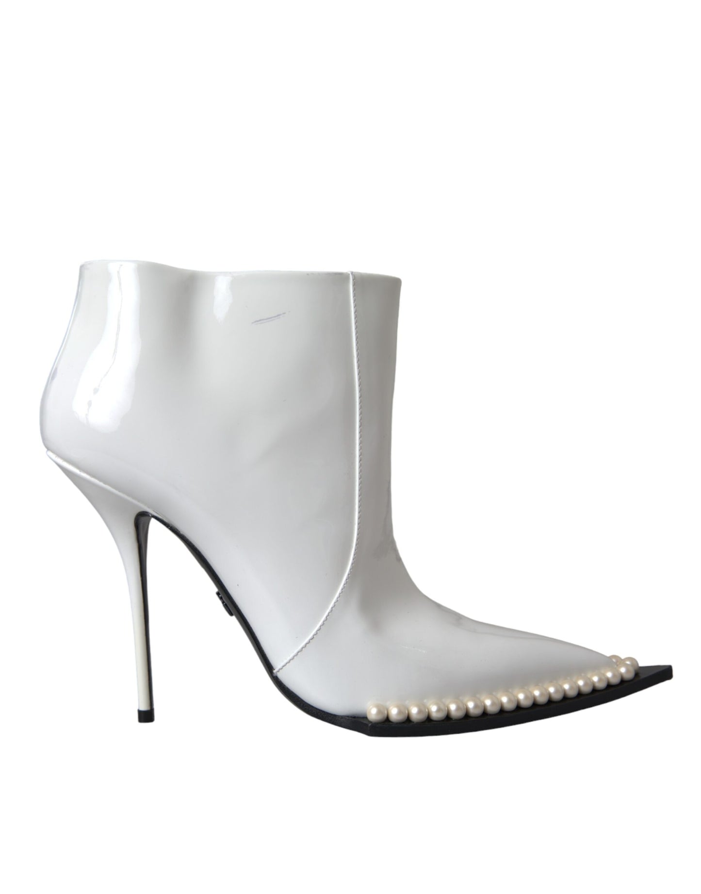 Dolce & Gabbana White Pearl Leather Pumps Heels Boots Shoes